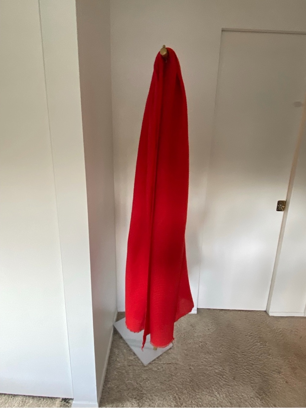ZARA Accessories Oversized Red Textured Lightweight Scarf Wrap - Picture 9 of 11
